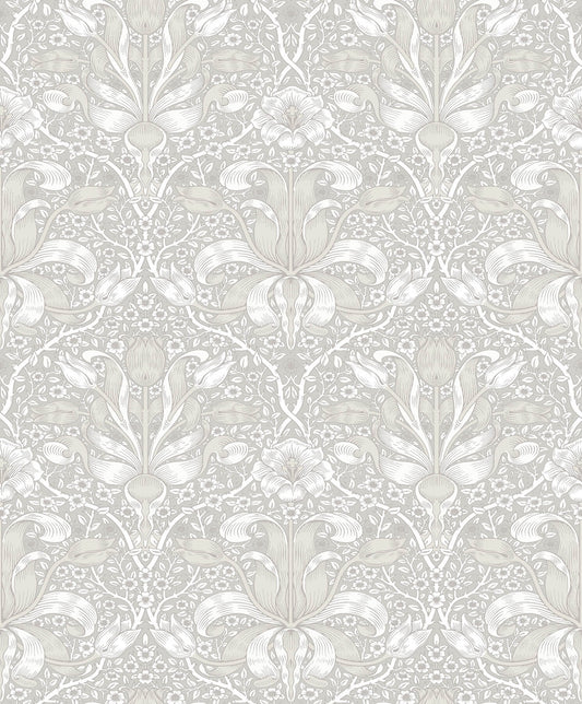 A-Street Prints Hidden Treasures Spring Thicket Wallpaper - Dove