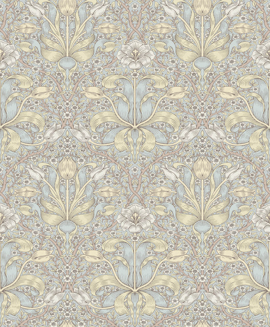 A-Street Prints Hidden Treasures Spring Thicket Wallpaper - Light Blue