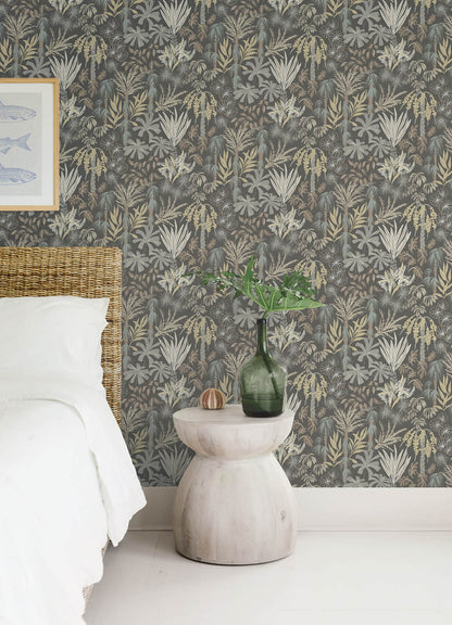 A-Street Prints Sea Salt Everglades Wallpaper - Grey