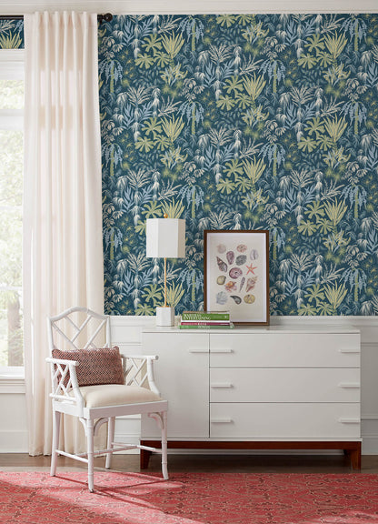 A-Street Prints Sea Salt Everglades Wallpaper - Teal