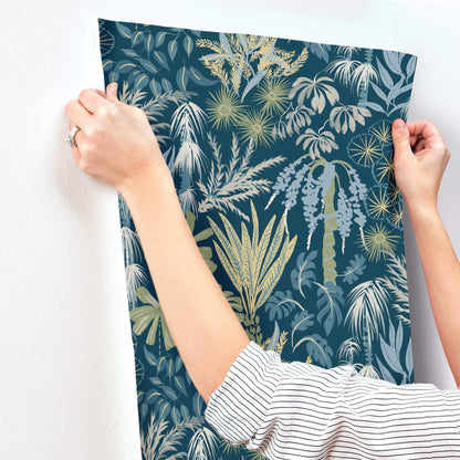 A-Street Prints Sea Salt Everglades Wallpaper - Teal