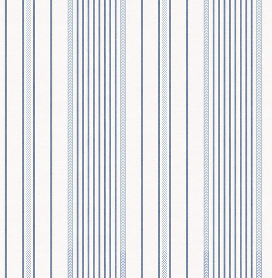 A-Street Prints Sea Salt Navarres Stripe Wallpaper - Blue