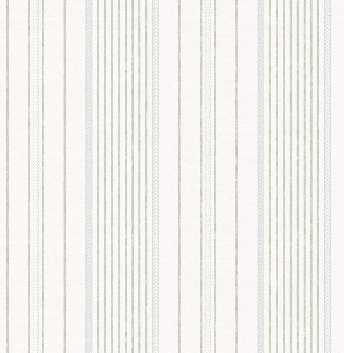 A-Street Prints Sea Salt Navarres Stripe Wallpaper - Light Green