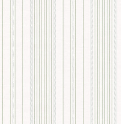 A-Street Prints Sea Salt Navarres Stripe Wallpaper - Light Green