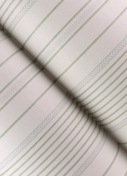A-Street Prints Sea Salt Navarres Stripe Wallpaper - Light Green