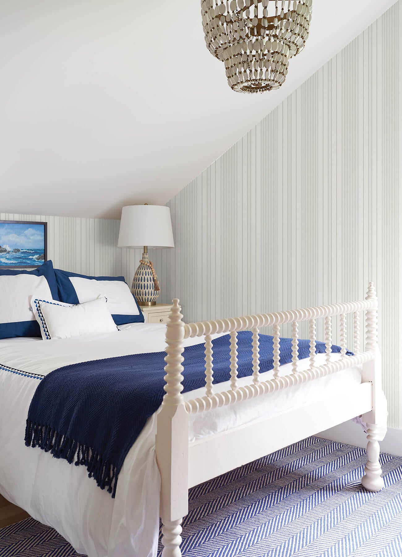 A-Street Prints Sea Salt Navarres Stripe Wallpaper - Light Green