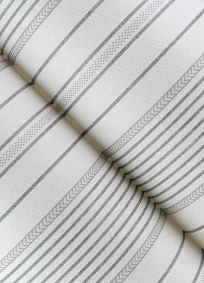 A-Street Prints Sea Salt Navarres Stripe Wallpaper - Charcoal