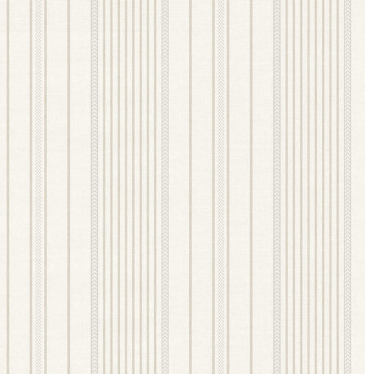 A-Street Prints Sea Salt Navarres Stripe Wallpaper - Neutral