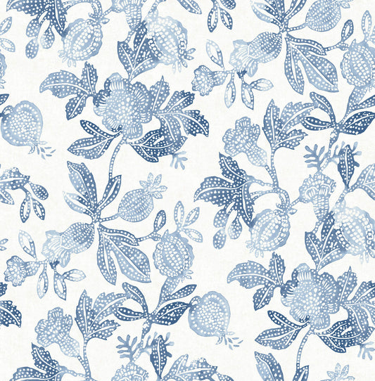 A-Street Prints Sea Salt Beach Rose Wallpaper - Blue