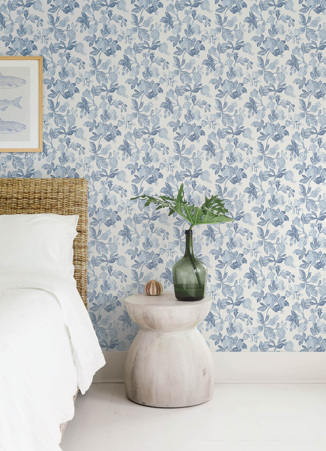 A-Street Prints Sea Salt Beach Rose Wallpaper - Blue