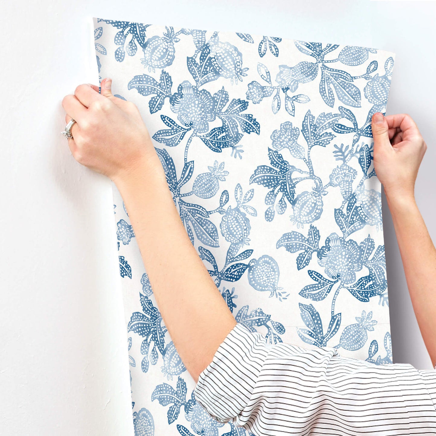 A-Street Prints Sea Salt Beach Rose Wallpaper - Blue
