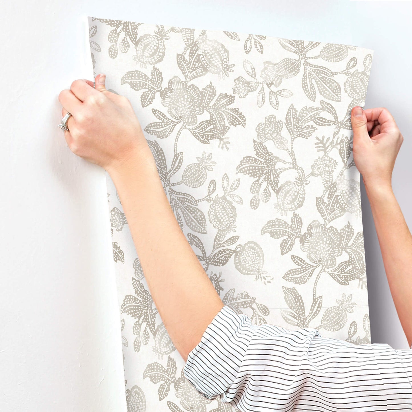 A-Street Prints Sea Salt Beach Rose Wallpaper - Neutral