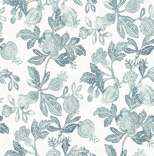 A-Street Prints Sea Salt Beach Rose Wallpaper - Teal