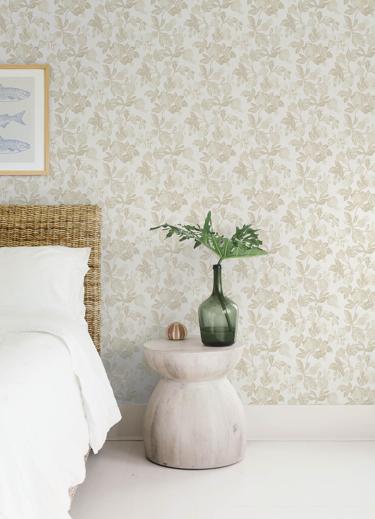 A-Street Prints Sea Salt Beach Rose Wallpaper - Champagne