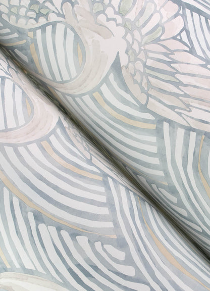 A-Street Prints Sea Salt Egret Wallpaper - Sky Blue