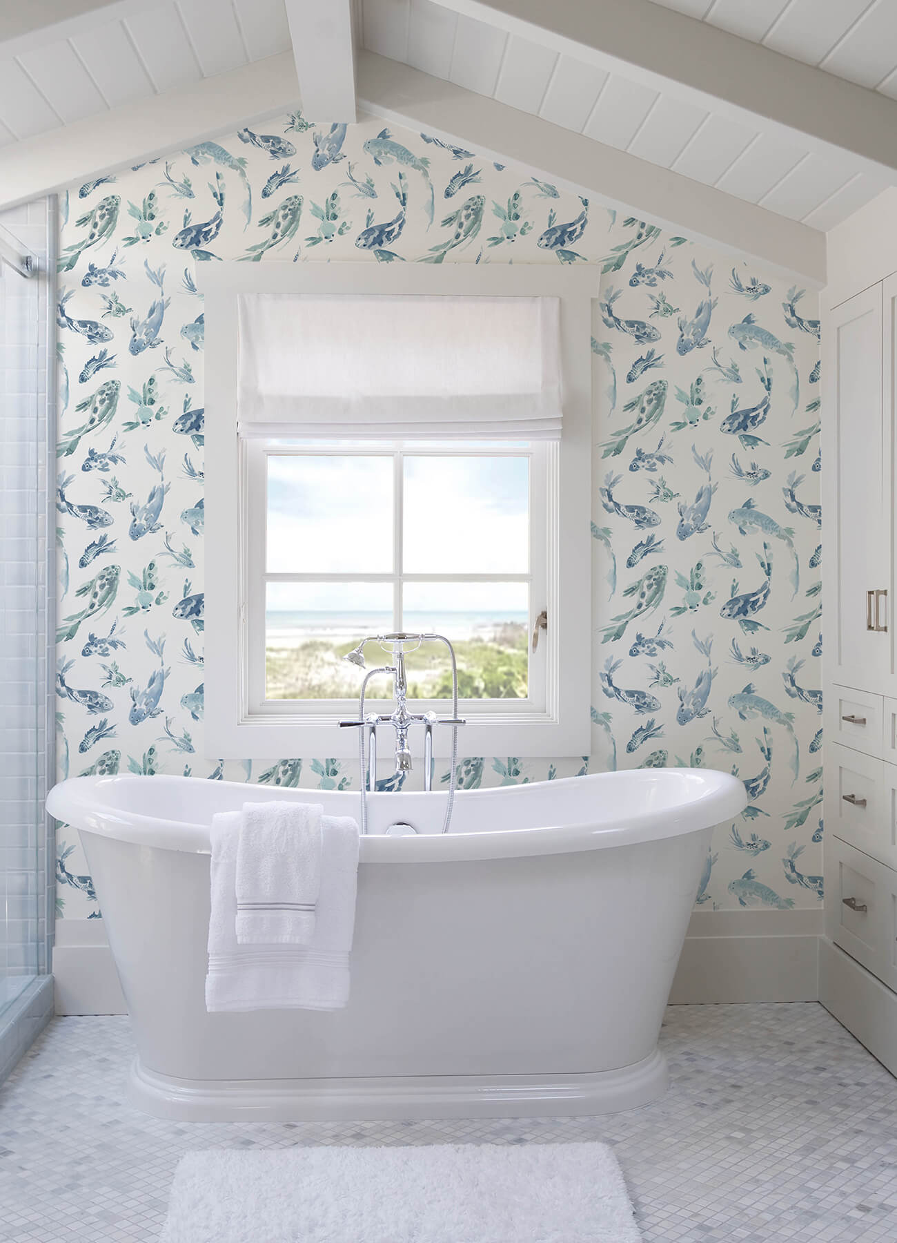 A-Street Prints Sea Salt Koi Wallpaper - Blue
