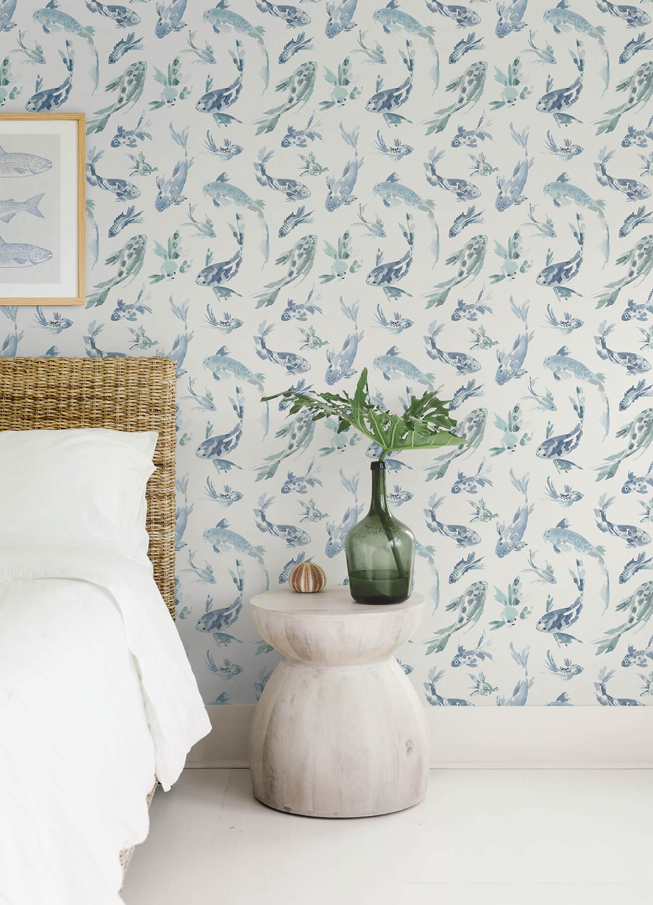 A-Street Prints Sea Salt Koi Wallpaper - Blue