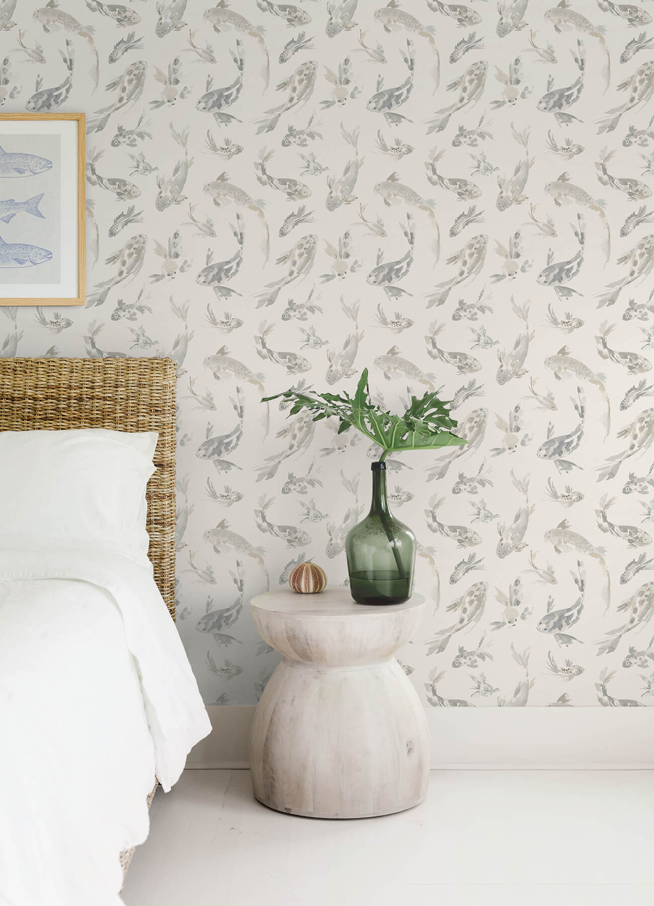 A-Street Prints Sea Salt Koi Wallpaper - Stone