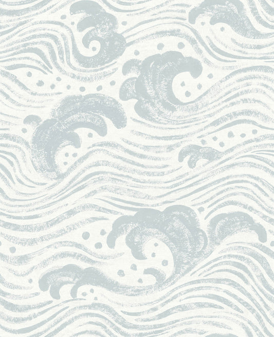 A-Street Prints Sea Salt Swell Wallpaper - Light Blue