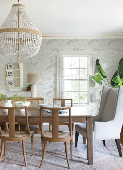 A-Street Prints Sea Salt Swell Wallpaper - Light Blue