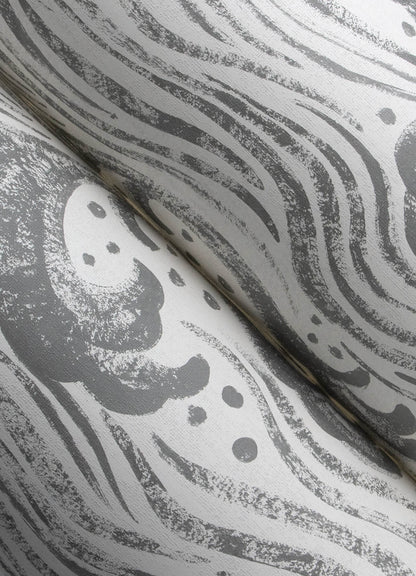 A-Street Prints Sea Salt Swell Wallpaper - Charcoal