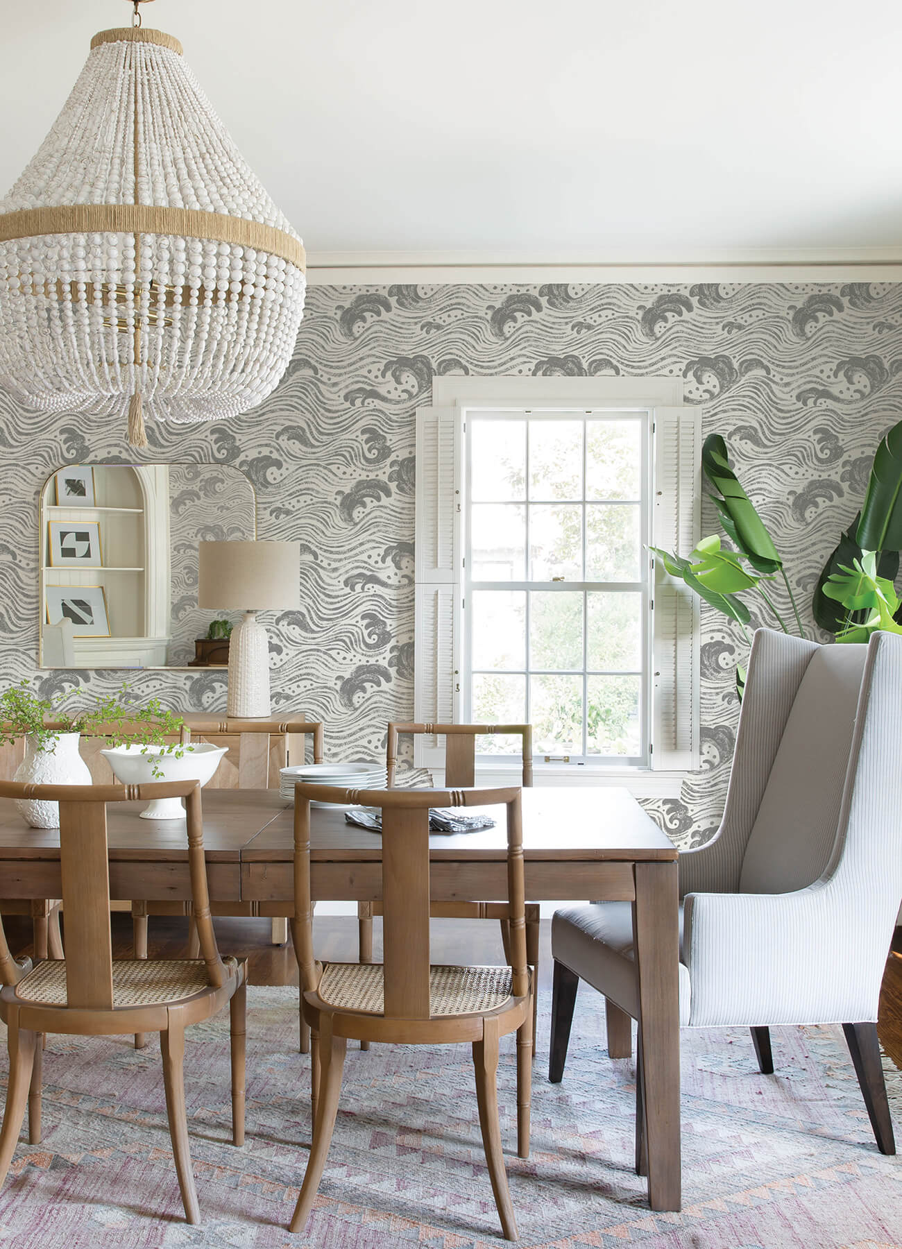 A-Street Prints Sea Salt Swell Wallpaper - Charcoal