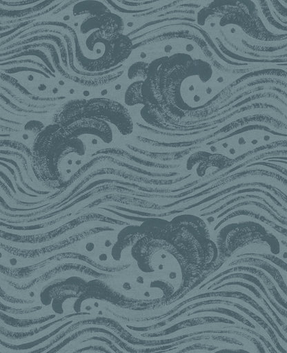 A-Street Prints Sea Salt Swell Wallpaper - Teal