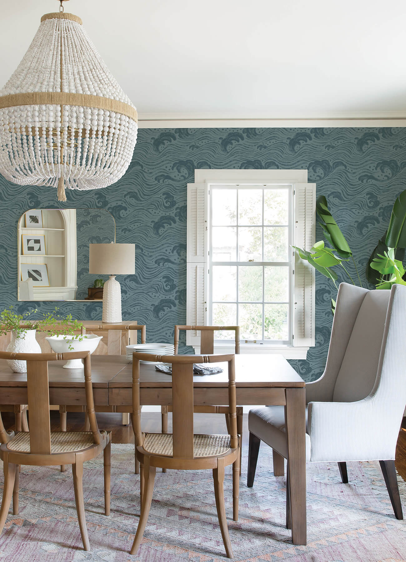 A-Street Prints Sea Salt Swell Wallpaper - Teal