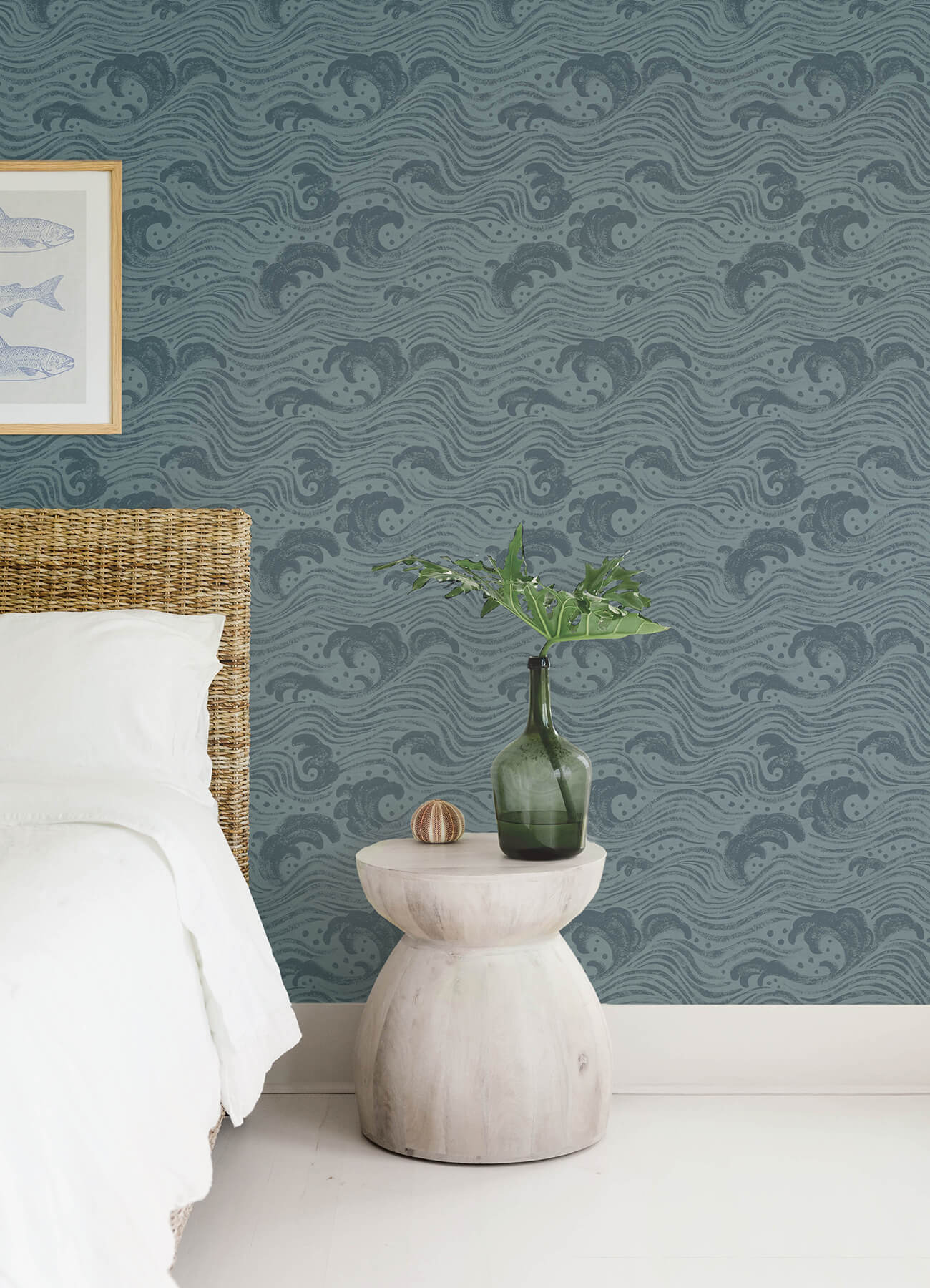 A-Street Prints Sea Salt Swell Wallpaper - Teal