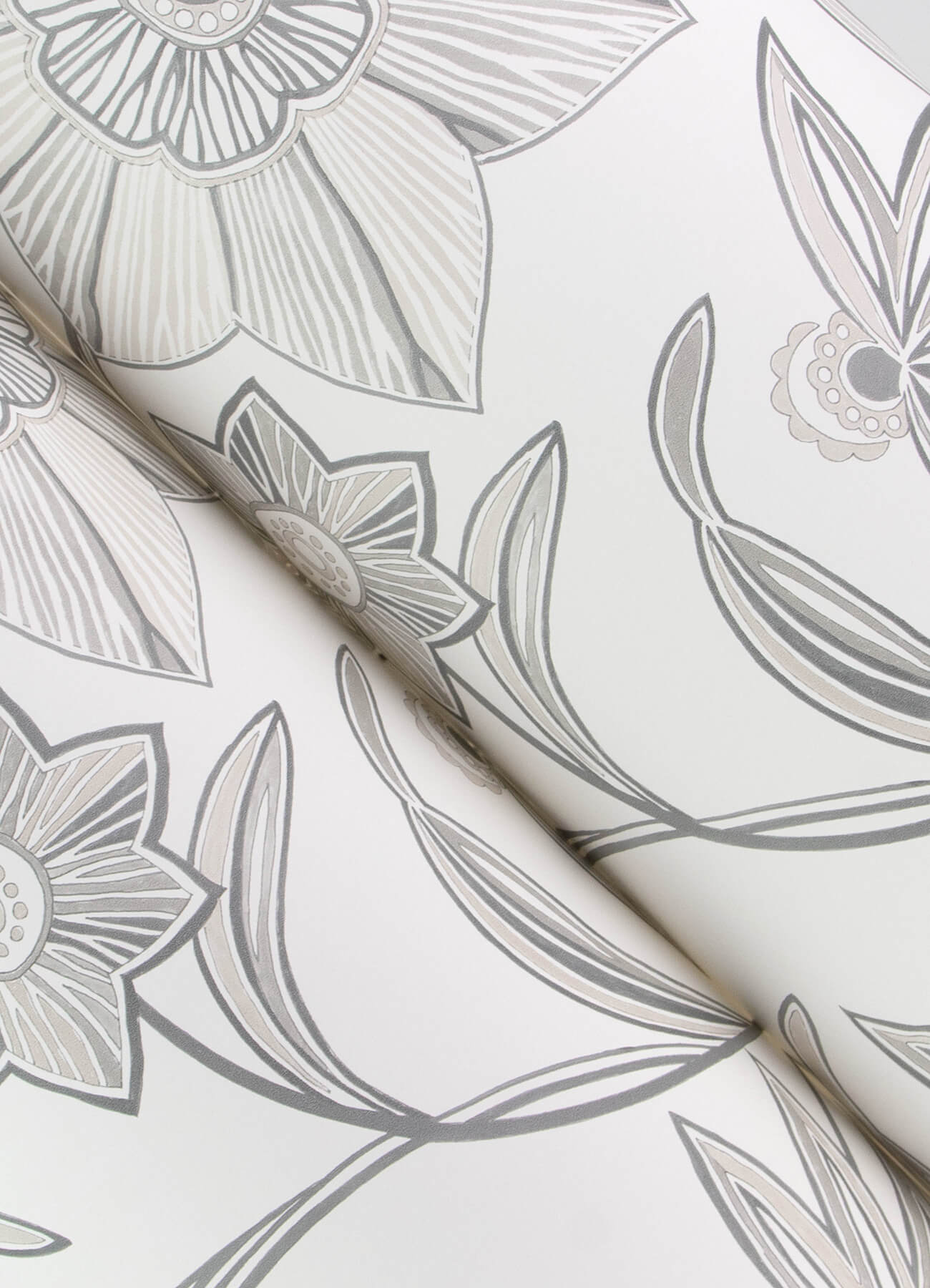 A-Street Prints Sea Salt Star Flower Wallpaper - Charcoal