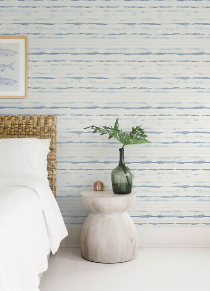 A-Street Prints Sea Salt Destin Wallpaper - Blue