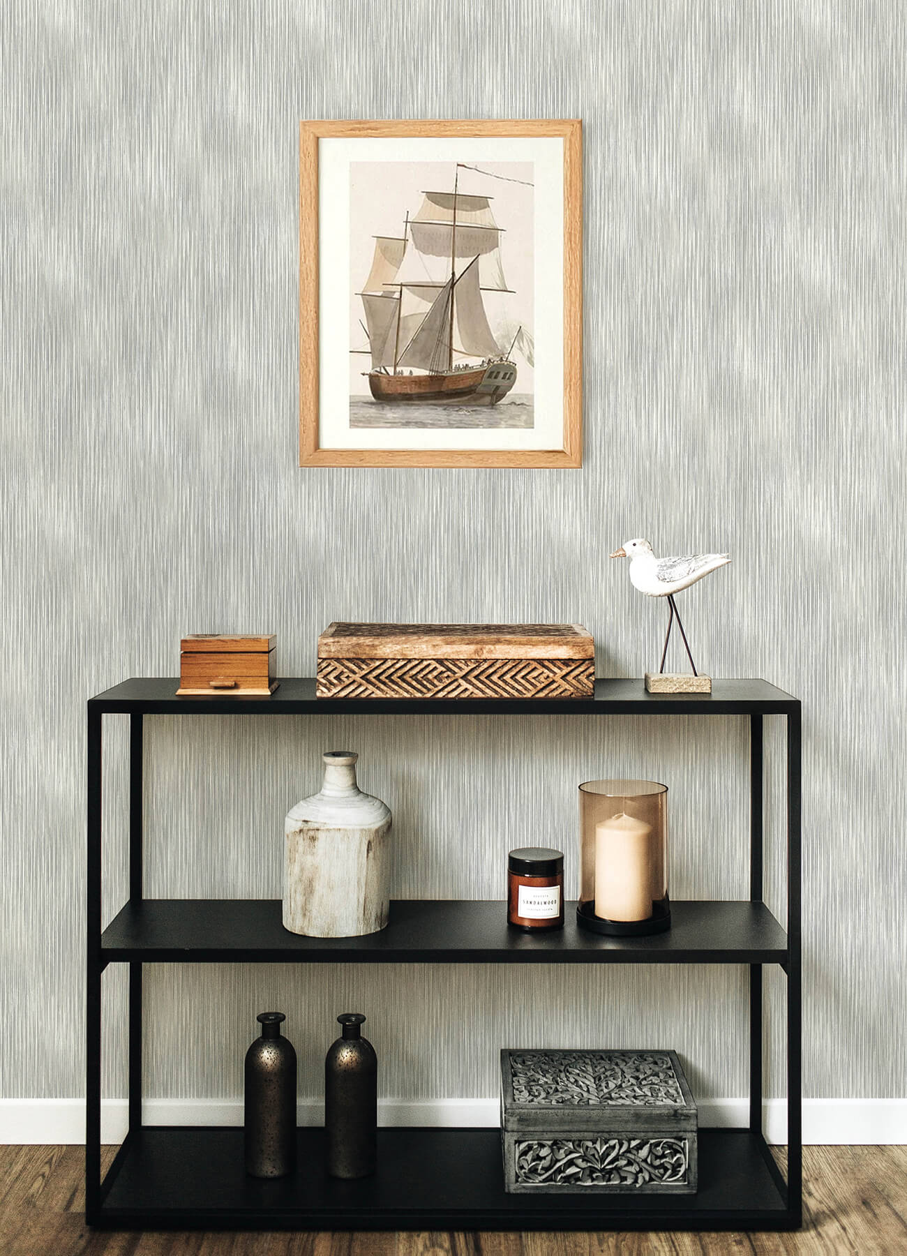 A-Street Prints Sea Salt Largo Wallpaper - Grey