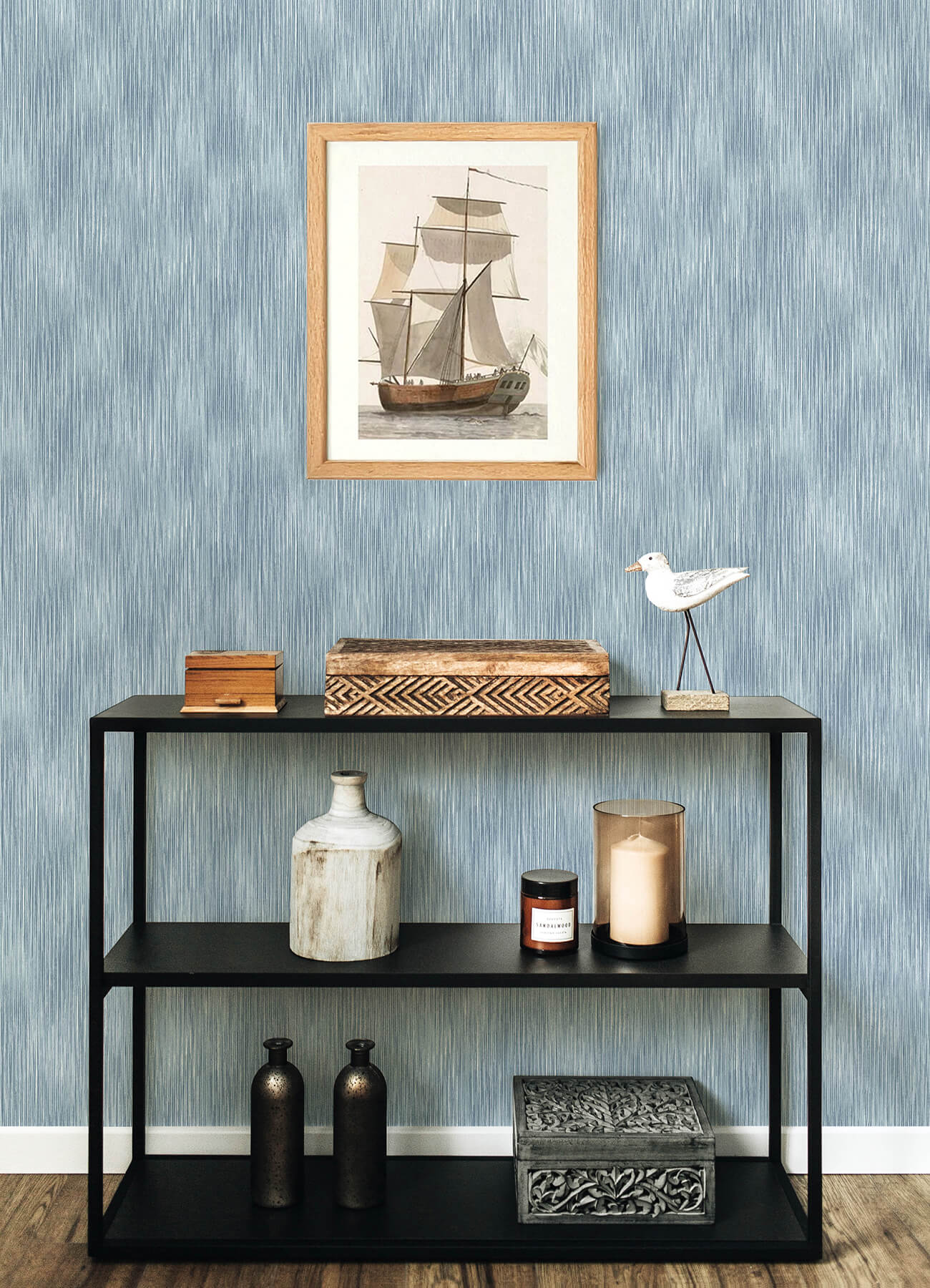 A-Street Prints Sea Salt Largo Wallpaper - Sky Blue