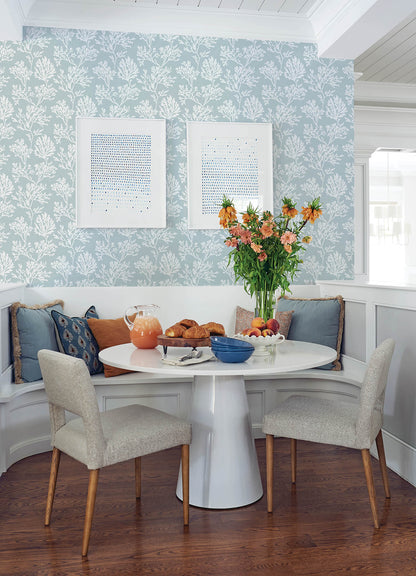 A-Street Prints Sea Salt Tortuga Wallpaper - Sky Blue