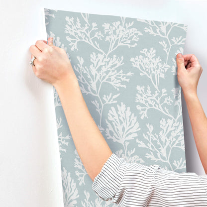 A-Street Prints Sea Salt Tortuga Wallpaper - Sky Blue