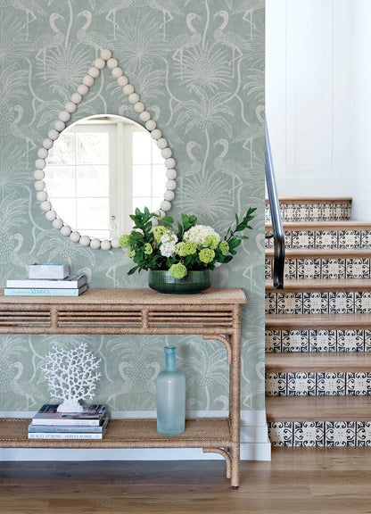 A-Street Prints Sea Salt Biscayne Wallpaper - Turquoise