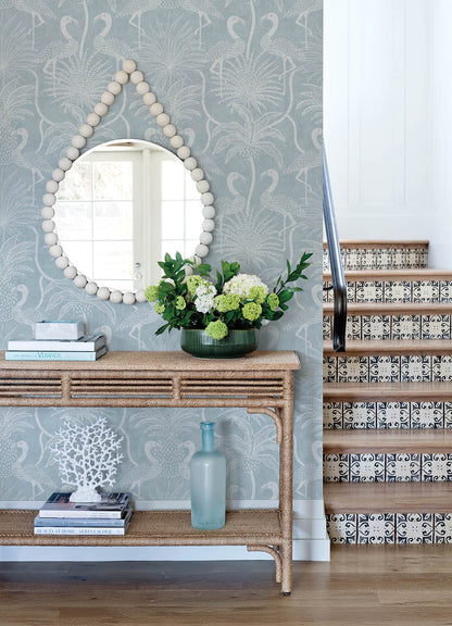 A-Street Prints Sea Salt Biscayne Wallpaper - Sky Blue