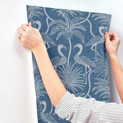 A-Street Prints Sea Salt Biscayne Wallpaper - Navy