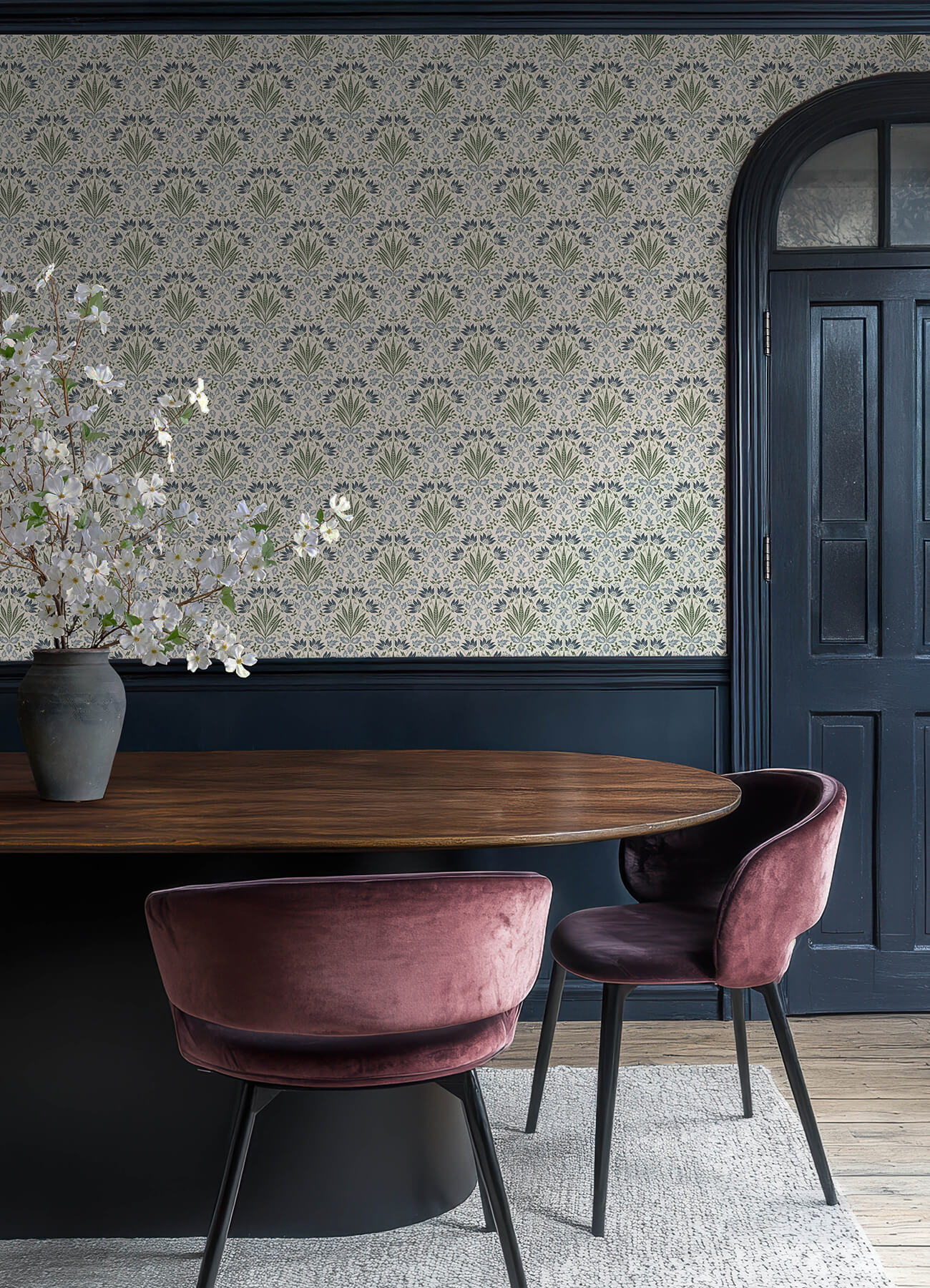 Chris Loves Julia Woodbury Wallpaper - Blue