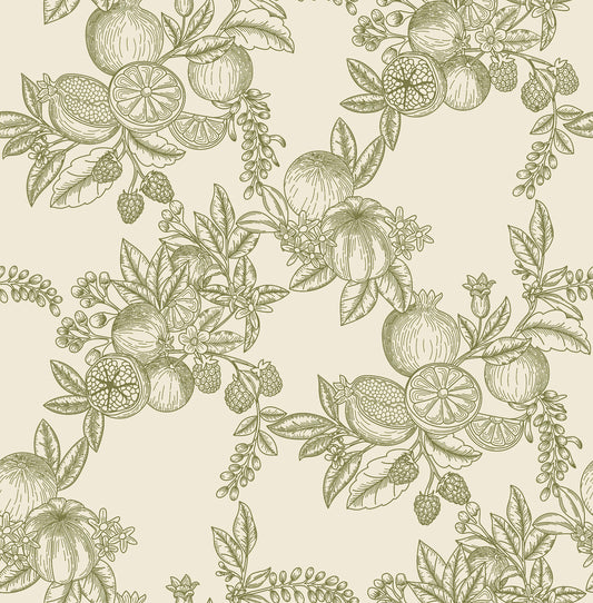 Chris Loves Julia Gerty Wallpaper - Green & White