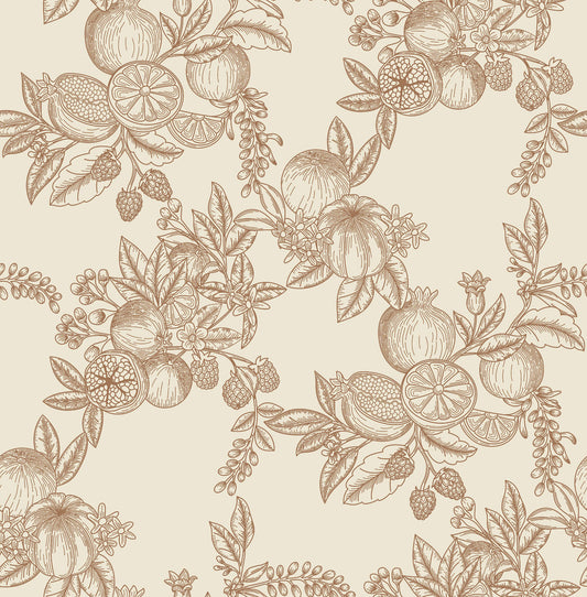 Chris Loves Julia Gerty Wallpaper - Copper & White