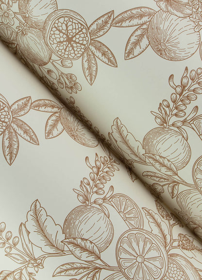 Chris Loves Julia Gerty Wallpaper - Copper & White