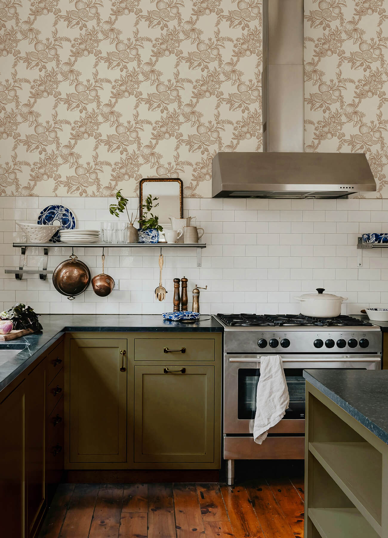 Chris Loves Julia Gerty Wallpaper - Copper & White