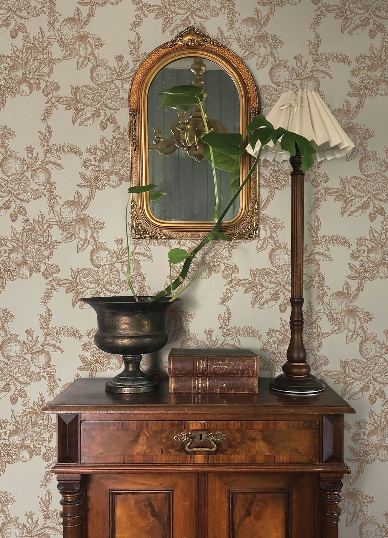 Chris Loves Julia Gerty Wallpaper - Copper & White