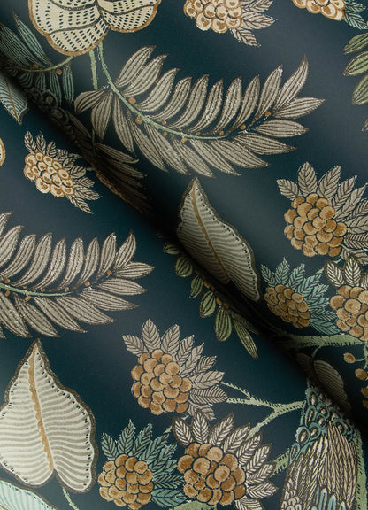 Chris Loves Julia Geneva Peacock Wallpaper - Sea Green
