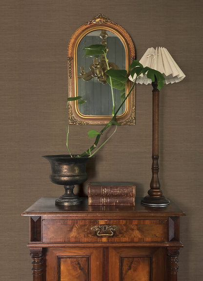 Chris Loves Julia Mycroft Grasscloth Wallpaper - Chestnut