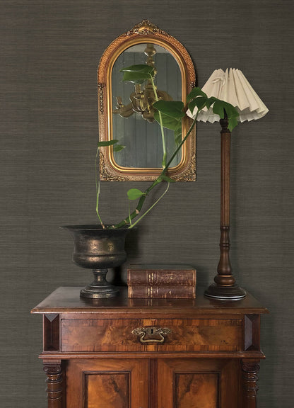 Chris Loves Julia Mycroft Grasscloth Wallpaper - Slate