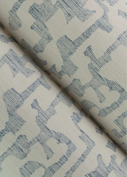 Drew & Jonathan Home Cipher Faux Grasscloth Wallpaper Sample - Blue