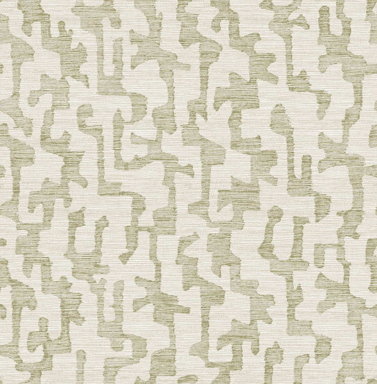 Drew & Jonathan Home Cipher Faux Grasscloth Wallpaper Sample - Moss