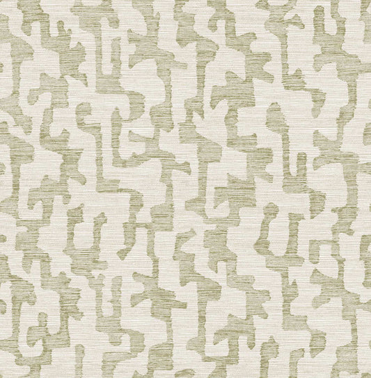 Drew & Jonathan Home Cipher Faux Grasscloth Wallpaper - Moss